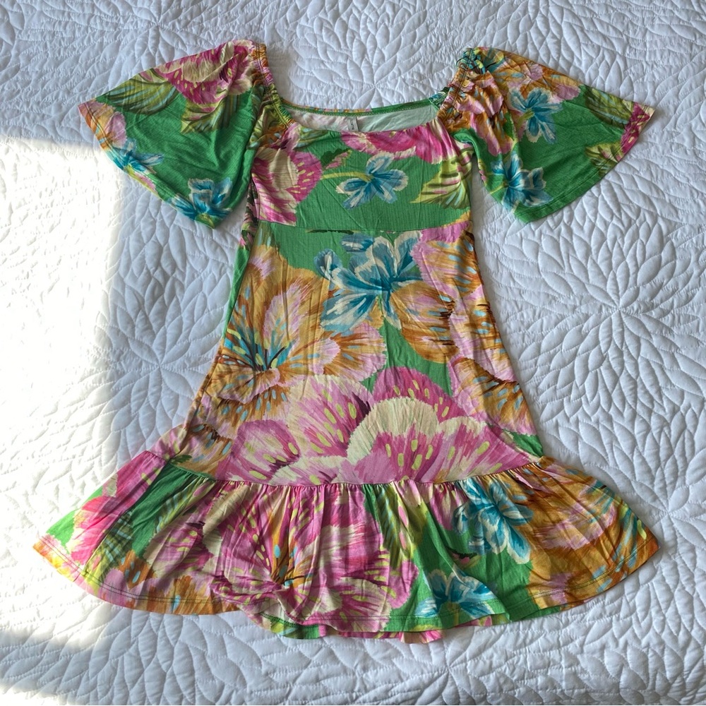 Bluesteel Floral Green Dress